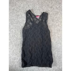 Vintage Love Lola Sleeveless Lace Top Womens Medium Black Whimsigoth Boho Y2K